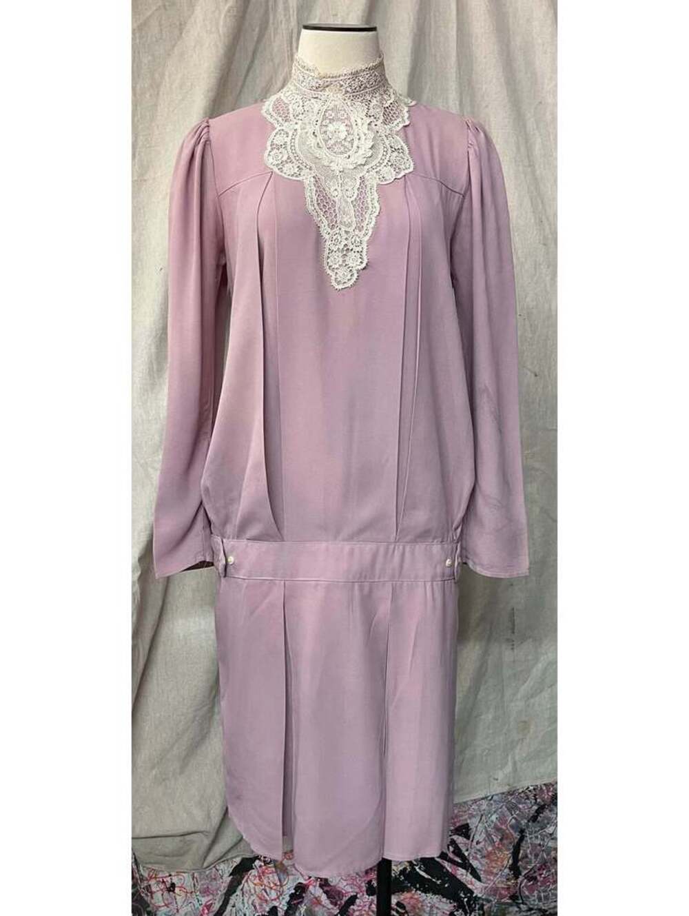 1980s Gunne Sax Victorian / Prairie / Cottagecore / Romantic Drop Waist Dress XS